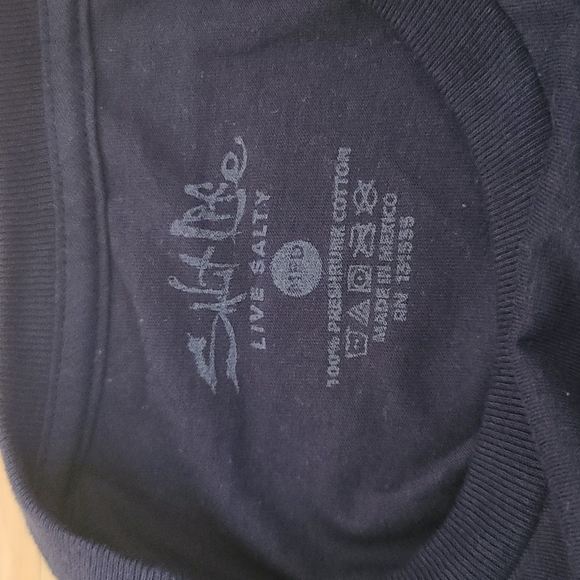 Salt Life Navy Blue 100% Cotton Men T-shirt Size M - Picture 3 of 4